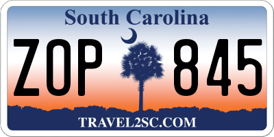 SC license plate ZOP845