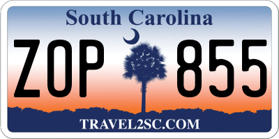 SC license plate ZOP855