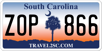 SC license plate ZOP866