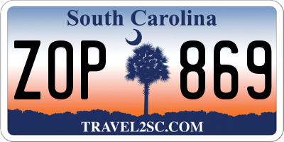 SC license plate ZOP869
