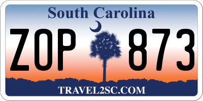 SC license plate ZOP873