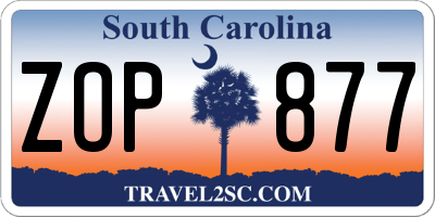 SC license plate ZOP877