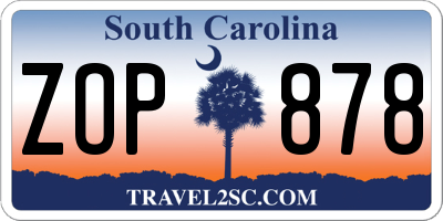 SC license plate ZOP878