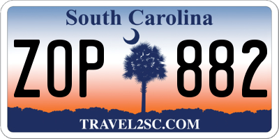 SC license plate ZOP882