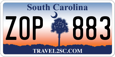 SC license plate ZOP883