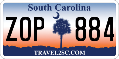 SC license plate ZOP884