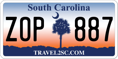 SC license plate ZOP887
