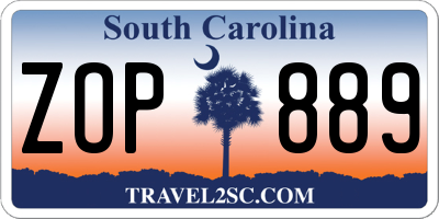 SC license plate ZOP889