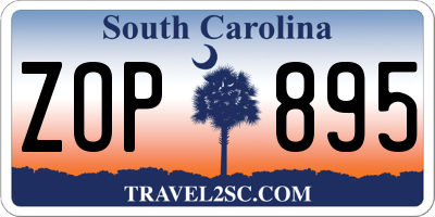 SC license plate ZOP895