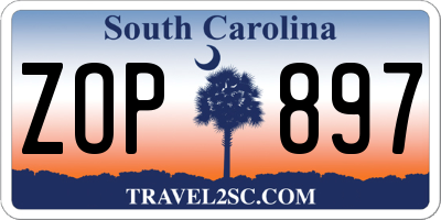 SC license plate ZOP897