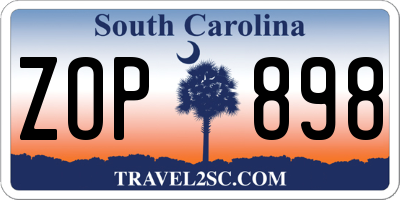 SC license plate ZOP898