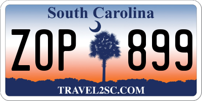 SC license plate ZOP899