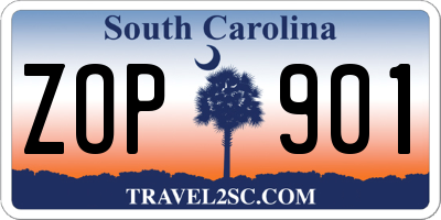 SC license plate ZOP901