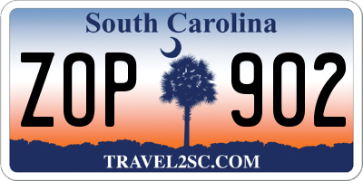 SC license plate ZOP902