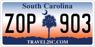 SC license plate ZOP903