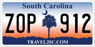 SC license plate ZOP912