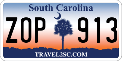 SC license plate ZOP913