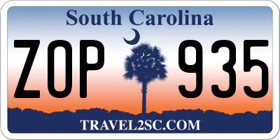 SC license plate ZOP935