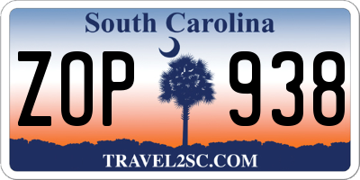 SC license plate ZOP938