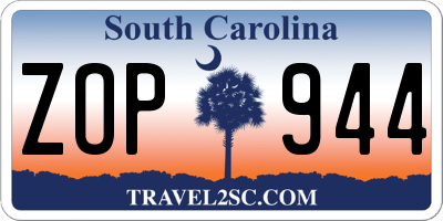 SC license plate ZOP944
