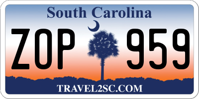 SC license plate ZOP959
