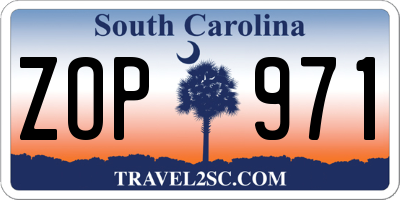 SC license plate ZOP971