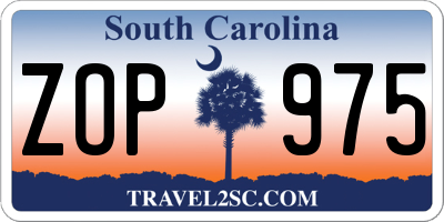 SC license plate ZOP975
