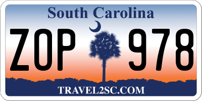 SC license plate ZOP978