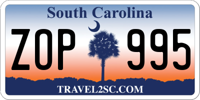 SC license plate ZOP995