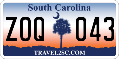 SC license plate ZOQ043