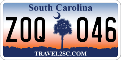 SC license plate ZOQ046