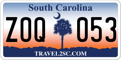 SC license plate ZOQ053