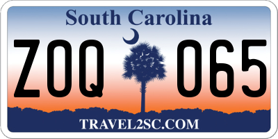 SC license plate ZOQ065