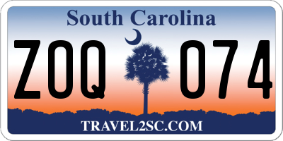 SC license plate ZOQ074