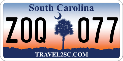 SC license plate ZOQ077