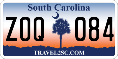 SC license plate ZOQ084