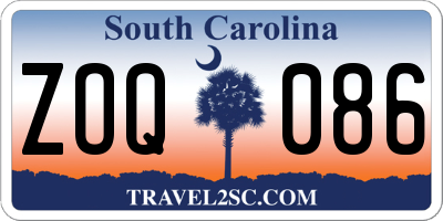 SC license plate ZOQ086