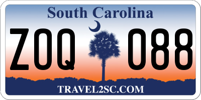 SC license plate ZOQ088