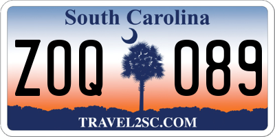 SC license plate ZOQ089