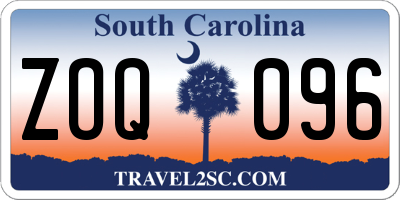 SC license plate ZOQ096