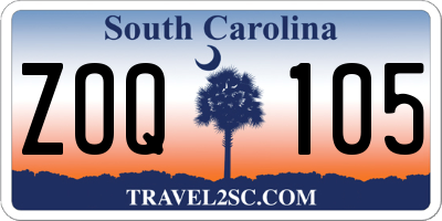 SC license plate ZOQ105