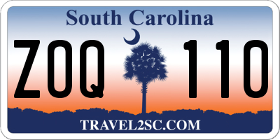 SC license plate ZOQ110