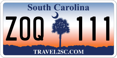 SC license plate ZOQ111