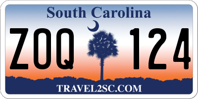 SC license plate ZOQ124