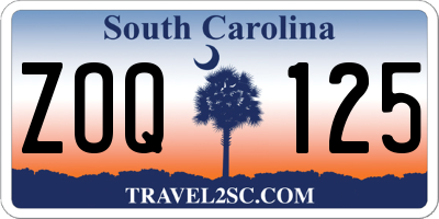 SC license plate ZOQ125