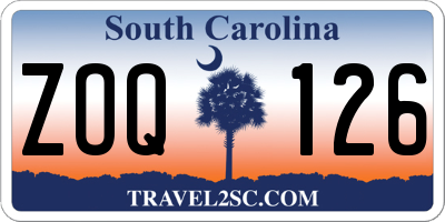 SC license plate ZOQ126