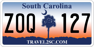 SC license plate ZOQ127