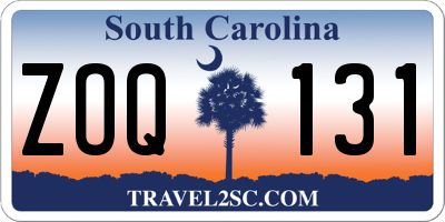 SC license plate ZOQ131