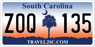 SC license plate ZOQ135