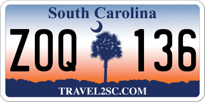 SC license plate ZOQ136